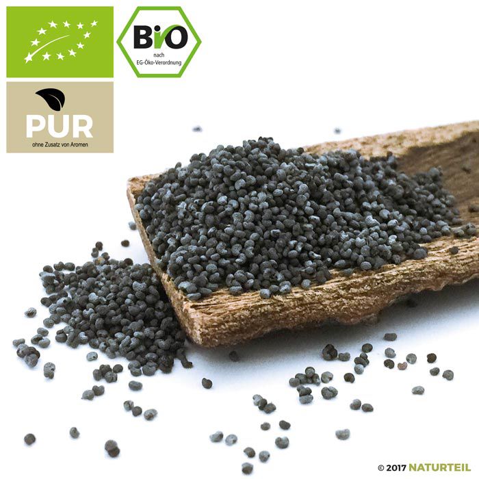 Organic whole Poppy seeds in spice jar - Naturteil