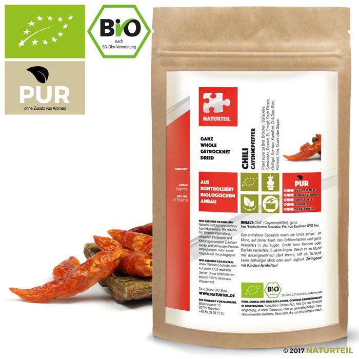 BIO Chilis Ganz, Cayennepfeffer - NATURTEIL