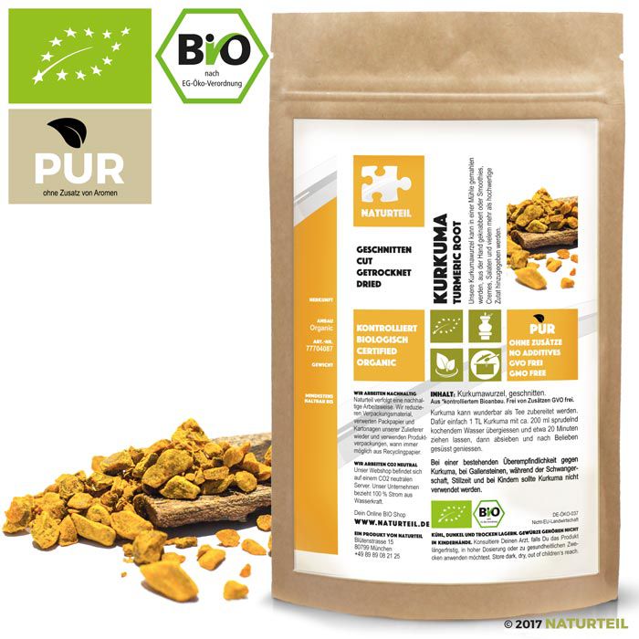 BIO Kurkumawurzel Geschnitten
