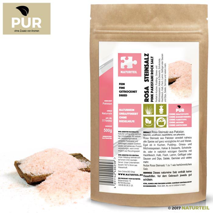 Rosa Steinsalz aus Pakistan Fein 500g