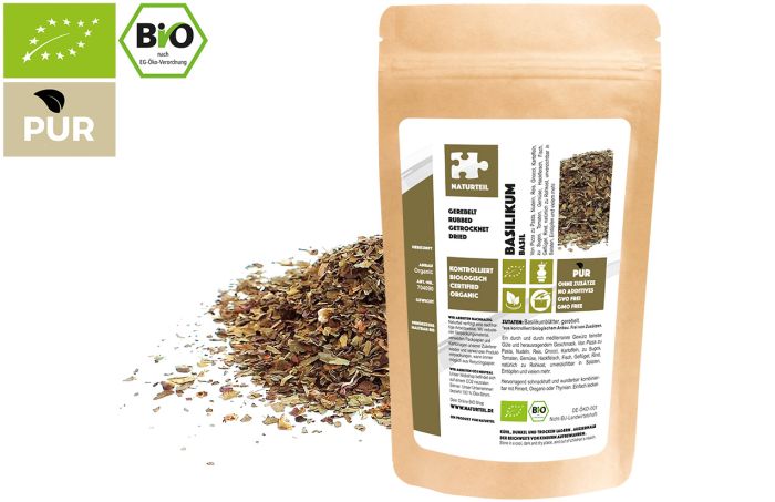 Bio Basilikumblätter, gerebelt