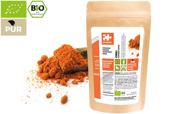 Bio Cayennepfeffer / Chilis, gemahlen
