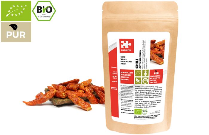 Bio Chilis ganz - Cayennepfeffer