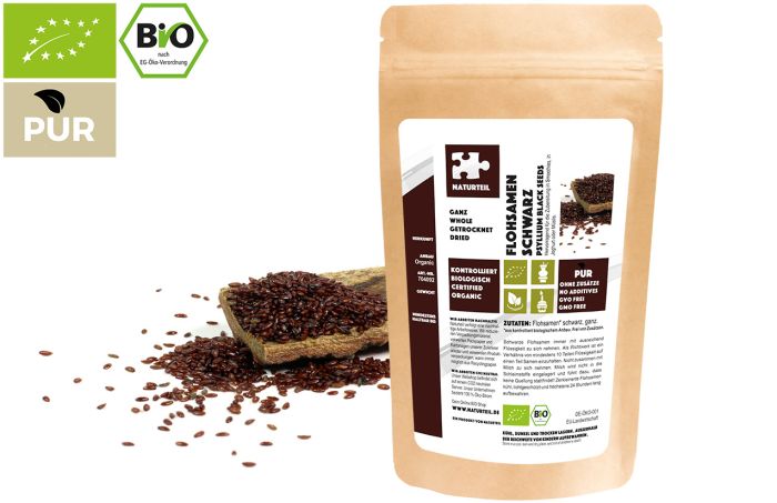 Bio Flohsamen schwarz, ganz