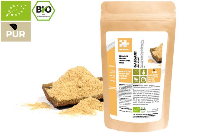 Bio Galgantwurzel gemahlen