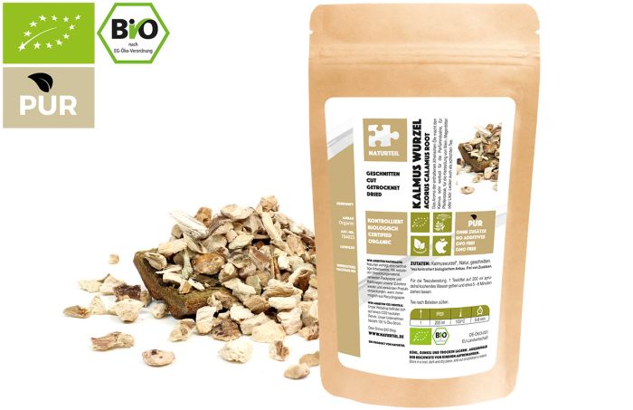 Bio Kalmuswurzel natur, geschnitten