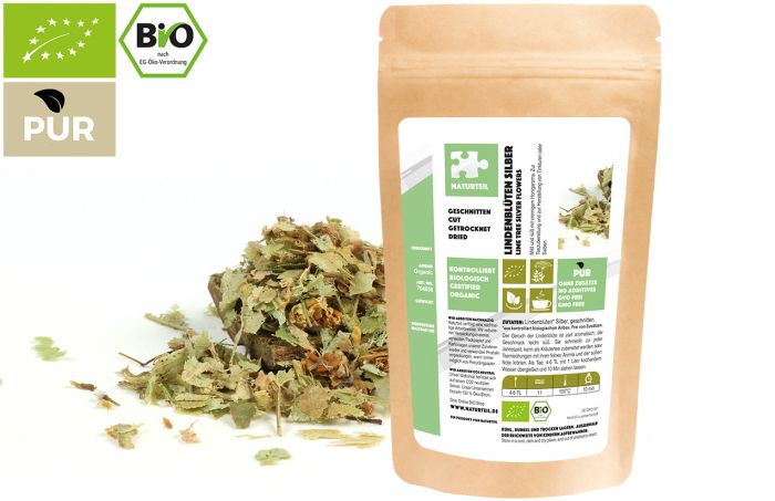 Bio Lindenblüten, silber, geschnitten
