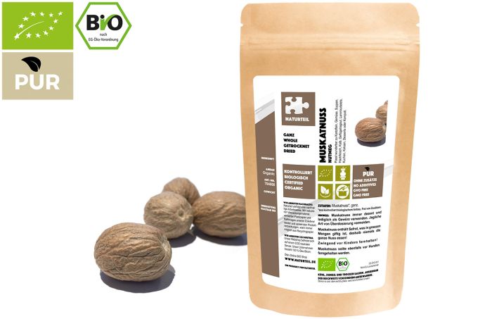 Bio Muskatnuss, ganz