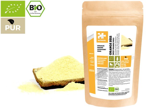 Bio Orangenschalen süß, gemahlen