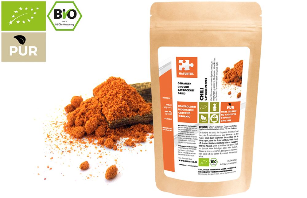 Bio Cayennepfeffer / Chilis, gemahlen